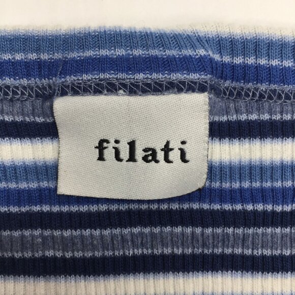 Filati Girl's Sleeveless Dress Striped Blue Gray White Summer Spring Tank Straps - Picture 5 of 7